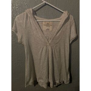 Abercrombie Vintage Hooded Ribbed Babydoll Top